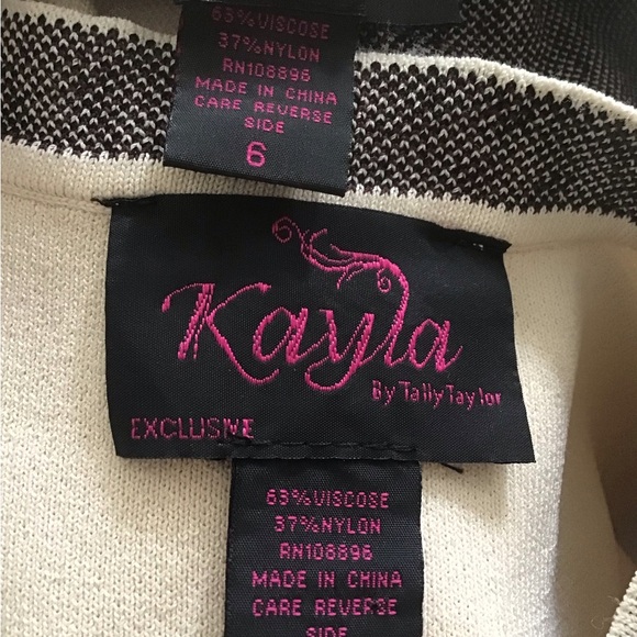 Kayla By Tally Taylor Knit Dress With Cardigan Size 6 Designer Church - Picture 12 of 13